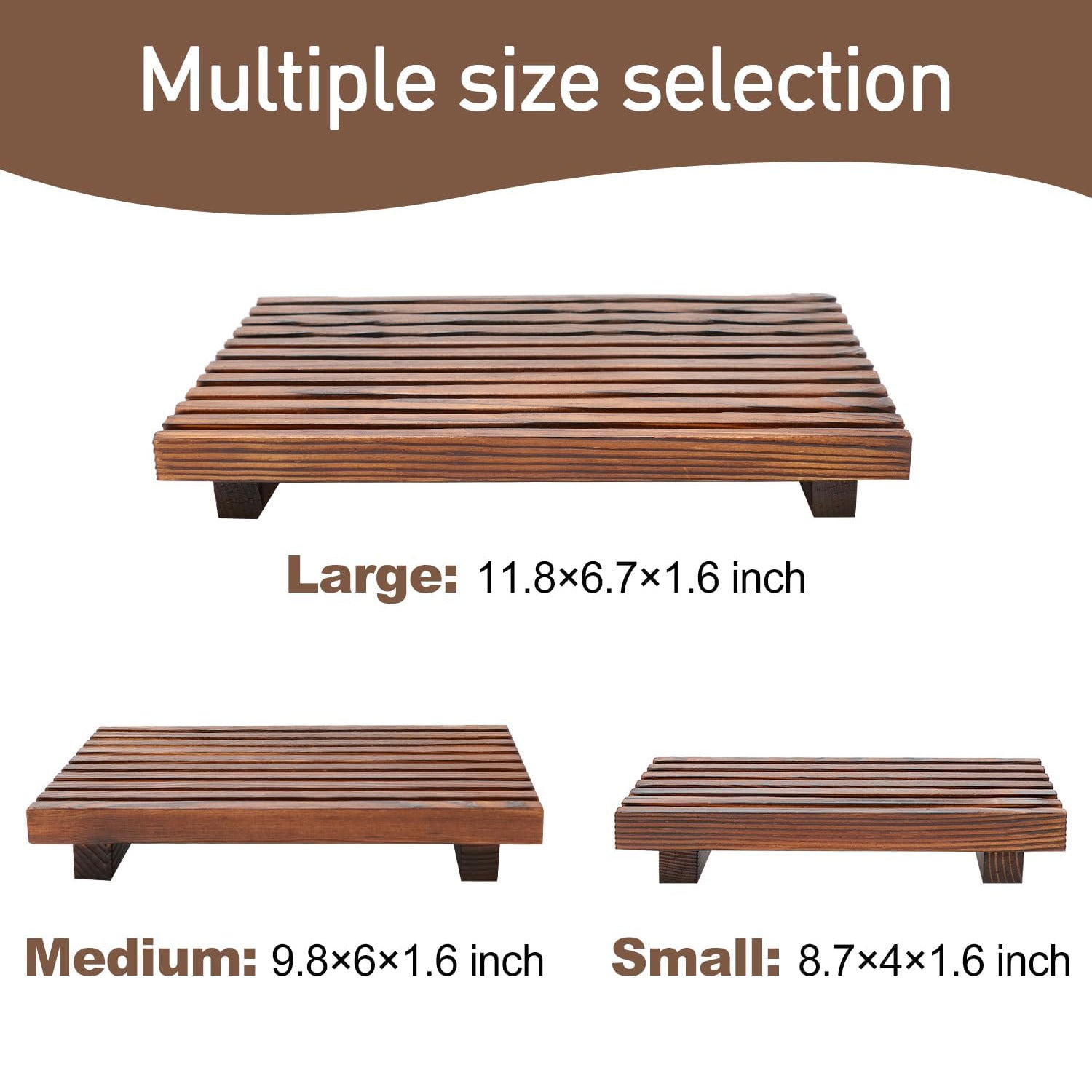 Retro Wooden Display Tray Storage Rack